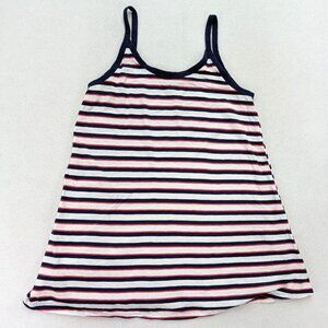 Universal Thread Women's Tank Top Size L Blue White Red Striped Spaghetti Strap